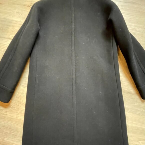 J. Crew Cocoon Coat in Italian Stadium Cloth Wool Black B2780 Size 2 - Picture 7 of 7